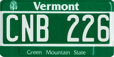 VT license plate CNB226