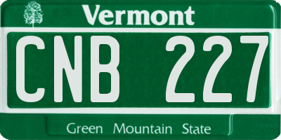 VT license plate CNB227