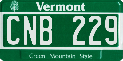 VT license plate CNB229