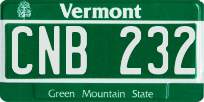 VT license plate CNB232