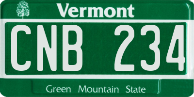 VT license plate CNB234