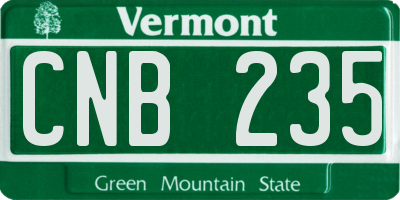 VT license plate CNB235