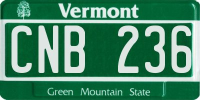 VT license plate CNB236