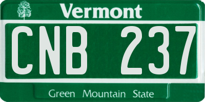 VT license plate CNB237