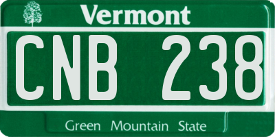 VT license plate CNB238