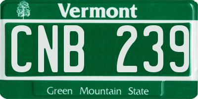 VT license plate CNB239