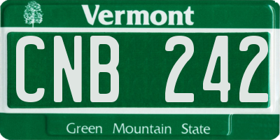 VT license plate CNB242