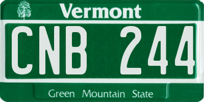 VT license plate CNB244
