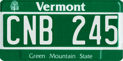 VT license plate CNB245