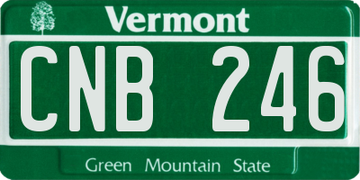 VT license plate CNB246