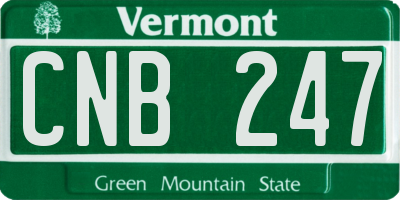 VT license plate CNB247