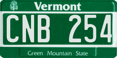 VT license plate CNB254