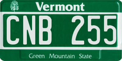 VT license plate CNB255