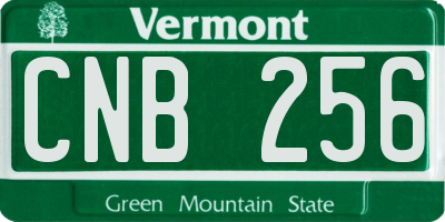 VT license plate CNB256