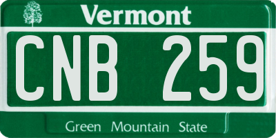 VT license plate CNB259