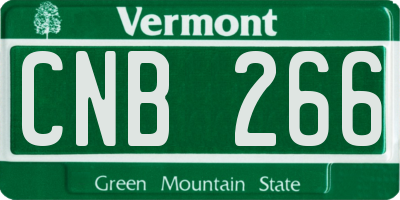 VT license plate CNB266