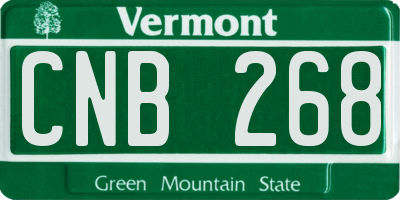 VT license plate CNB268