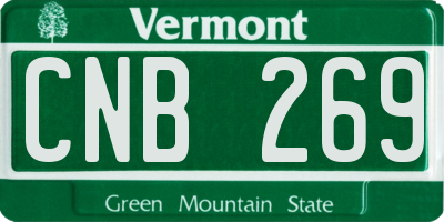 VT license plate CNB269