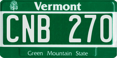 VT license plate CNB270