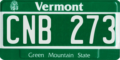 VT license plate CNB273