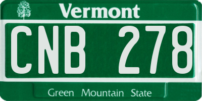 VT license plate CNB278