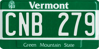 VT license plate CNB279
