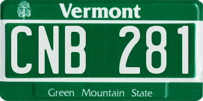 VT license plate CNB281