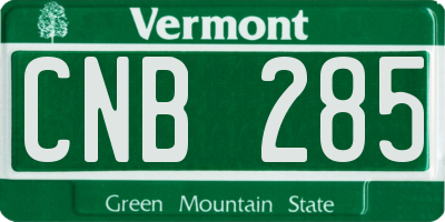 VT license plate CNB285