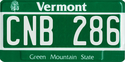 VT license plate CNB286