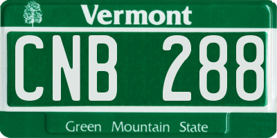 VT license plate CNB288