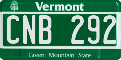 VT license plate CNB292