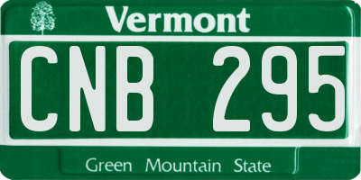 VT license plate CNB295