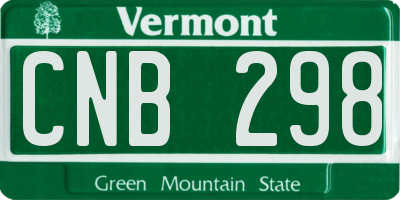 VT license plate CNB298