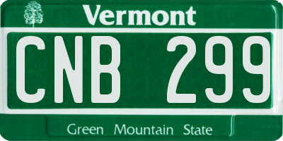 VT license plate CNB299