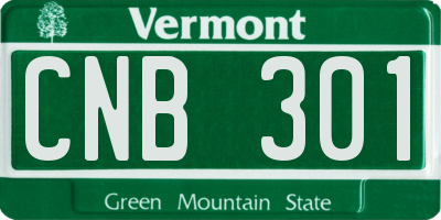 VT license plate CNB301
