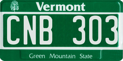 VT license plate CNB303