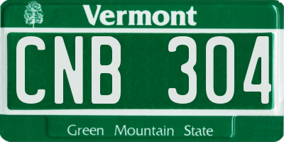 VT license plate CNB304