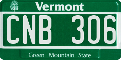 VT license plate CNB306