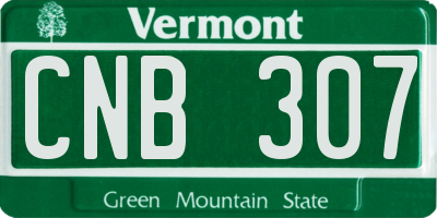 VT license plate CNB307
