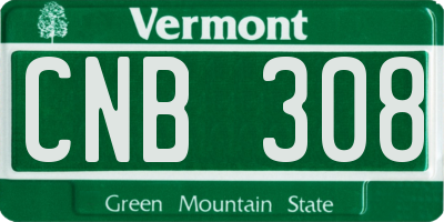 VT license plate CNB308