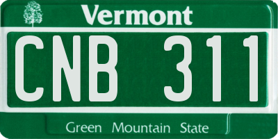 VT license plate CNB311