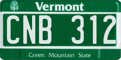 VT license plate CNB312
