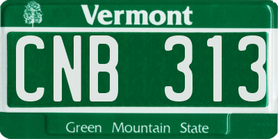 VT license plate CNB313