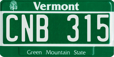VT license plate CNB315