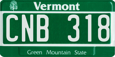 VT license plate CNB318