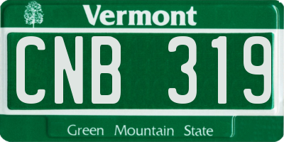 VT license plate CNB319