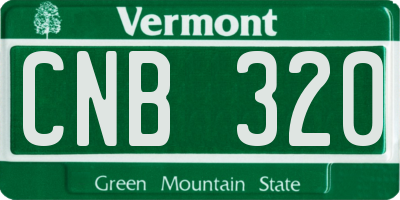 VT license plate CNB320