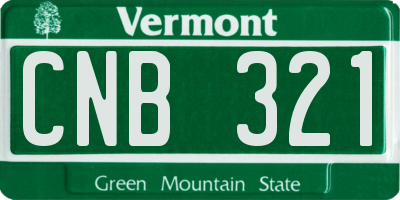 VT license plate CNB321