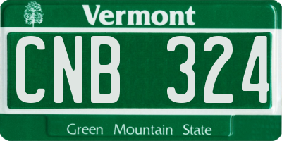VT license plate CNB324