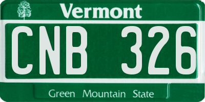 VT license plate CNB326